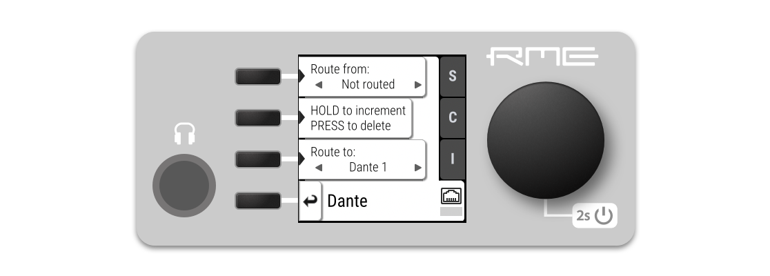 Device Dante Input screenshot