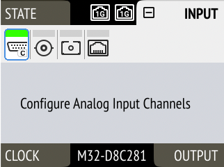 Analog input configuration
