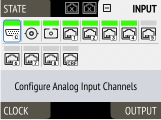 Analog input settings